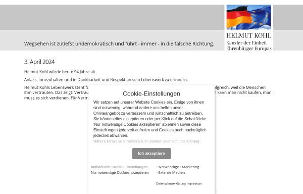 Vorschau von www.helmut-kohl.de, Die Ära Kohl
