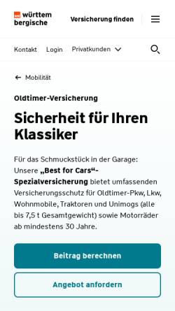 Vorschau der mobilen Webseite www.oldtimer.de, Oldtimer.de