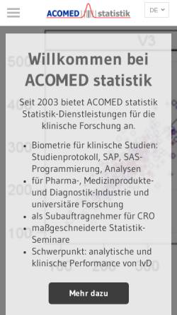Vorschau der mobilen Webseite www.acomed-statistik.de, Acomed, Inh. Thomas Keller