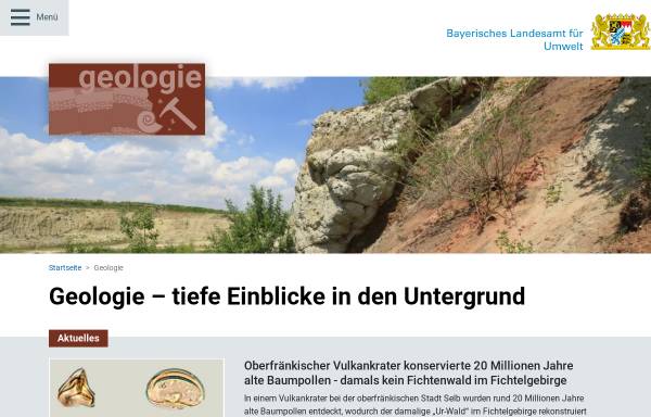 Vorschau von www.geologie.bayern.de, Bayerisches Geologisches Landesamt (BGLA)
