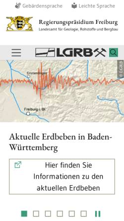Vorschau der mobilen Webseite www.lgrb-bw.de, Landesamt für Geologie, Rohstoffe und Bergbau Baden-Württemberg (LGRB)