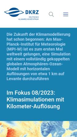 Vorschau der mobilen Webseite www.dkrz.de, Deutsches Klimarechenzentrum (DKRZ)