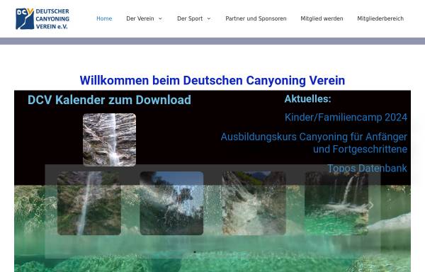 Vorschau von www.deutschercanyoningverein.de, Deutscher Canyoning Verein