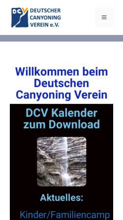 Vorschau der mobilen Webseite www.deutschercanyoningverein.de, Deutscher Canyoning Verein