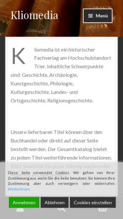 Vorschau der mobilen Webseite www.kliomedia.de, Kliomedia GmbH