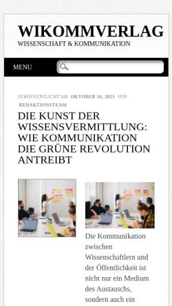 Vorschau der mobilen Webseite www.wikommverlag.de, Wissenschaftlicher Kommissionsverlag - Sigrid Strauß-Morawitzky