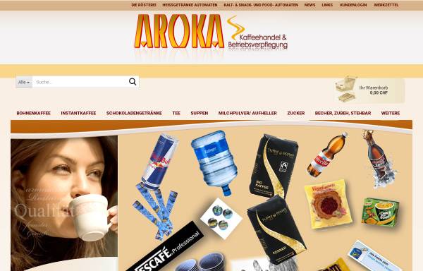Vorschau von www.aroka.ch, Aroka Kaffee Handel und Betriebsverpflegung