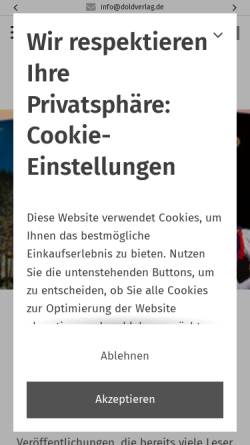 Vorschau der mobilen Webseite www.doldverlag.de, Doldverlag