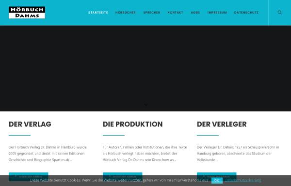 Vorschau von hoerbuch-dahms.de, Hörbuch Verlag und Hörbuch - Produktion Dr. Dahms