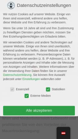 Vorschau der mobilen Webseite www.mauertrockenlegung.at, Haböck & Weinzierl GesmbH