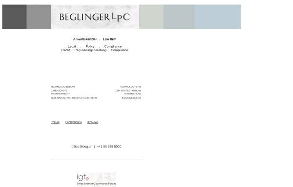 Vorschau von www.beg.ch, Beglinger Technologierecht