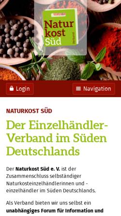Vorschau der mobilen Webseite www.naturkost-suedbayern.de, Naturkost Südbayern e. V.