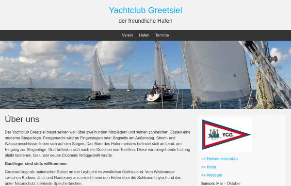 Vorschau von www.yachtclub-greetsiel.de, Yachtclub Greetsiel e.V.