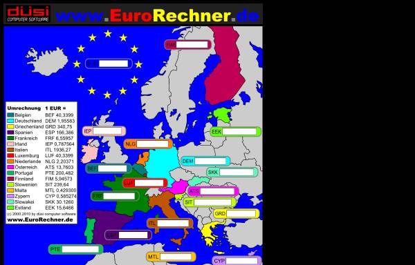 Vorschau von www.eurorechner.de, Eurorechner.de