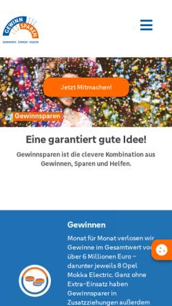 Vorschau der mobilen Webseite gsv.de, Gewinnsparverein e.V.