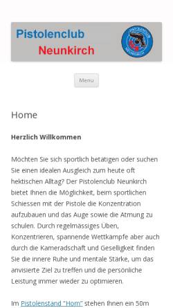 Vorschau der mobilen Webseite www.pistolenclub-neunkirch.ch, Pistolenclub Neunkirch