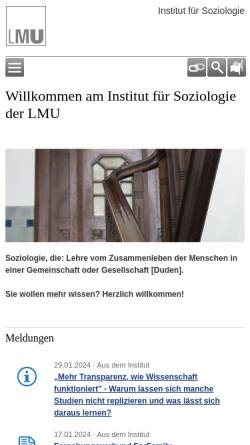 Vorschau der mobilen Webseite www.soziologie.uni-muenchen.de, Institut für Soziologie