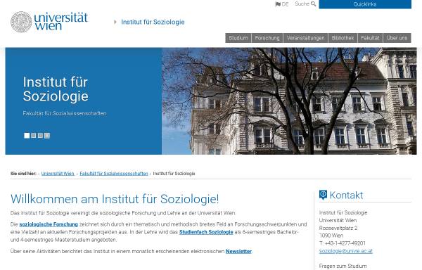 Vorschau von www.soz.univie.ac.at, Institut für Soziologie der Universität Wien