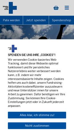 Vorschau der mobilen Webseite www.kindernothilfe.de, Kindernothilfe
