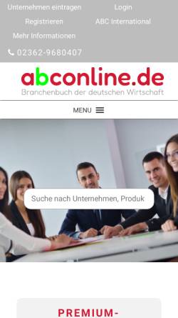 Vorschau der mobilen Webseite www.abconline.de, ABC der deutschen Wirtschaft GmbH