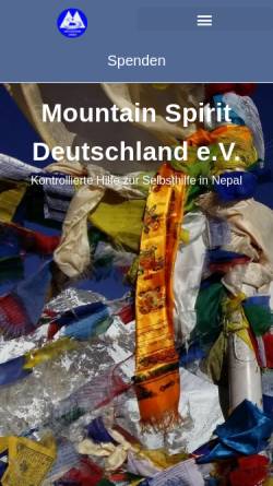 Vorschau der mobilen Webseite www.mountainspirit-deutschland.org, Mountain Spirit Deutschland e.V.