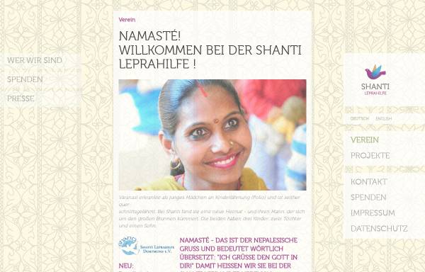 Vorschau von www.shanti-leprahilfe.de, Shanti Leprahilfe Dortmund e.V.