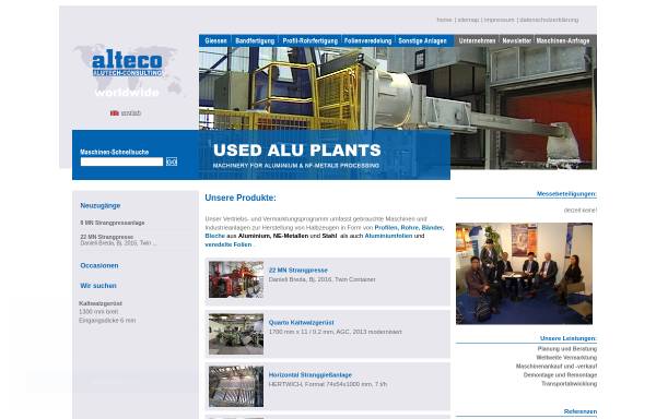 Vorschau von www.alteco.at, Alteco Aluminiumtechnologie Vertriebs und Consulting GmbH