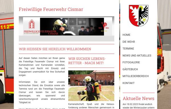 Vorschau von www.feuerwehr-cismar.de, Freiwillige Feuerwehr Cismar