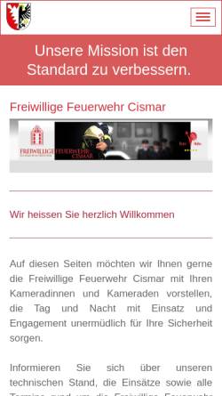 Vorschau der mobilen Webseite www.feuerwehr-cismar.de, Freiwillige Feuerwehr Cismar