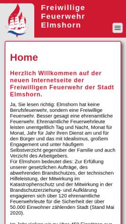 Vorschau der mobilen Webseite feuerwehr-elmshorn.de, Freiwillige Feuerwehr Elmshorn