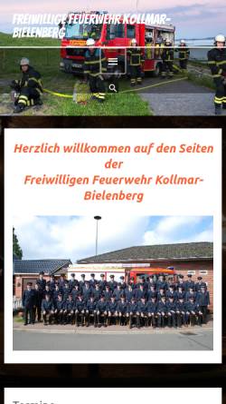 Vorschau der mobilen Webseite feuerwehr-kollmar-bielenberg.de, Freiwillige Feuerwehr Kollmar-Bielenberg