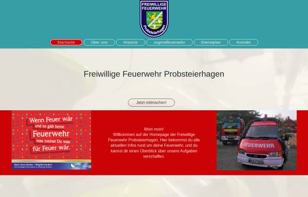 Vorschau von www.ff-probsteierhagen.de, Freiwillige Feuerwehr Probsteierhagen