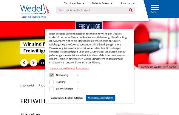 Vorschau von www.wedel.de, Freiwillige Feuerwehr Wedel
