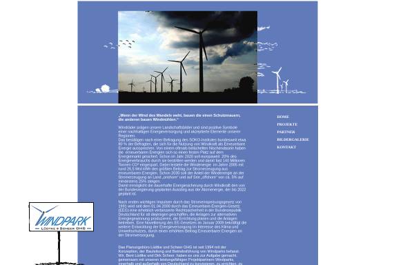 Vorschau von www.windparkkonzeption.de, Lüdtke und Scheer OHG