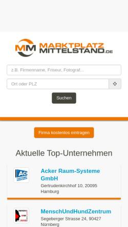 Vorschau der mobilen Webseite www.marktplatz-mittelstand.de, Marktplatz Mittelstand