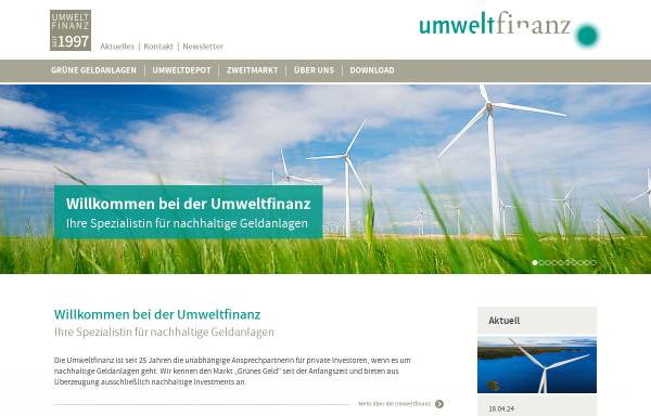 Vorschau von www.umweltfinanz.de, Umweltfinanz AG
