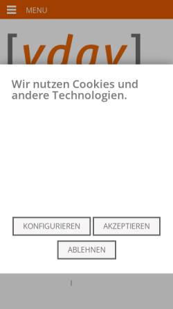 Vorschau der mobilen Webseite www.vdav.de, VDAV - Verband Deutscher Auskunfts- und Verzeichnismedien e.V.