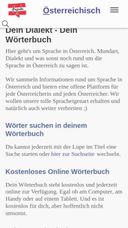 Vorschau der mobilen Webseite www.ostarrichi.org, Österreichisch-Deutsches Wörterbuch