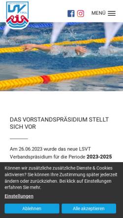 Vorschau der mobilen Webseite www.schwimmverband-tirol.at, Landesschwimmverband Tirol