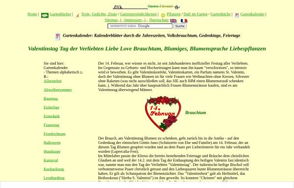 Vorschau von www.garten-literatur.de, Valentinstag - Tag der Verliebten