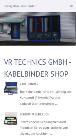 Vorschau der mobilen Webseite www.vr-technics.ch, VR-Technics GmbH