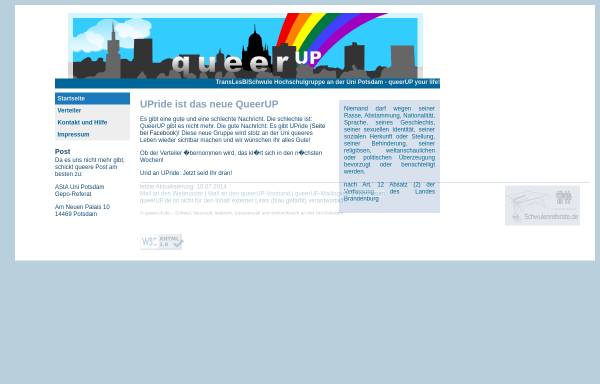 Vorschau von www.queerup.de, QueerUP - Schwule Hochschulgruppe an der Uni Potsdam