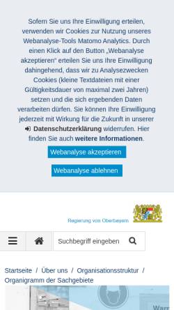 Vorschau der mobilen Webseite www.gaa-m.bayern.de, Regierung von Oberbayern - Gewerbeaufsichtsamt