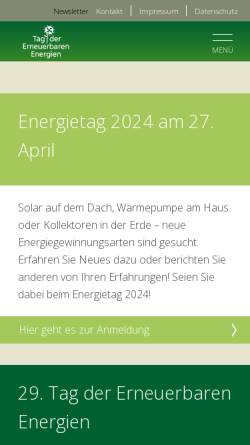 Vorschau der mobilen Webseite www.energietag.de, Tag der erneuerbaren Energien