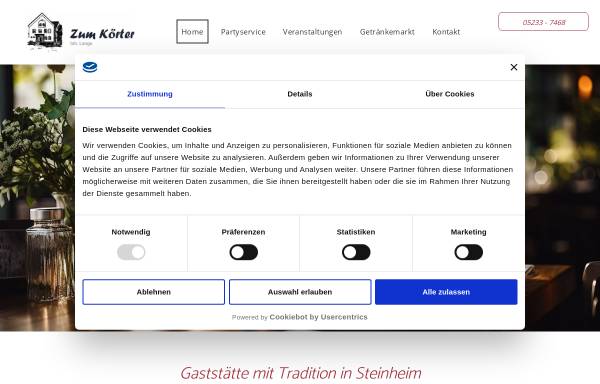 Vorschau von www.zum-koerter.de, Zum Körter, Inhaber Hans und Helga Lange