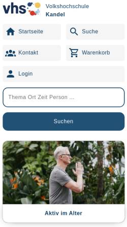 Vorschau der mobilen Webseite vhs-kandel.de, Volkshochschule Kandel e.V.