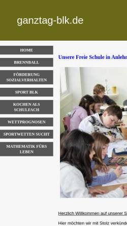 Vorschau der mobilen Webseite www.ganztag-blk.de, Lernen für den GanzTag