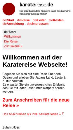 Vorschau der mobilen Webseite www.karatereise.de, Karatereise nach Japan