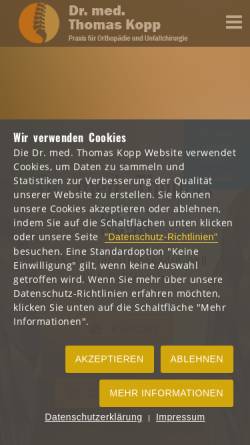 Vorschau der mobilen Webseite www.orthopaedie-moessingen.de, Dr. KIaus-Dieter Roll