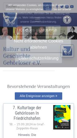 Vorschau der mobilen Webseite www.kugg.de, KuGG - Kultur und Geschichte Gehörloser e.V.